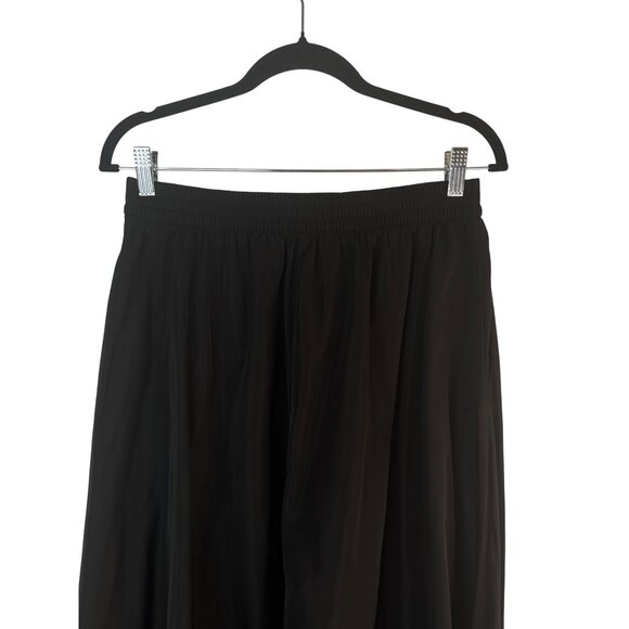 ZARA Black M/L Elastic Waist Midi Skirt Zara Polyester Flowy Design - Picture 4 of 15